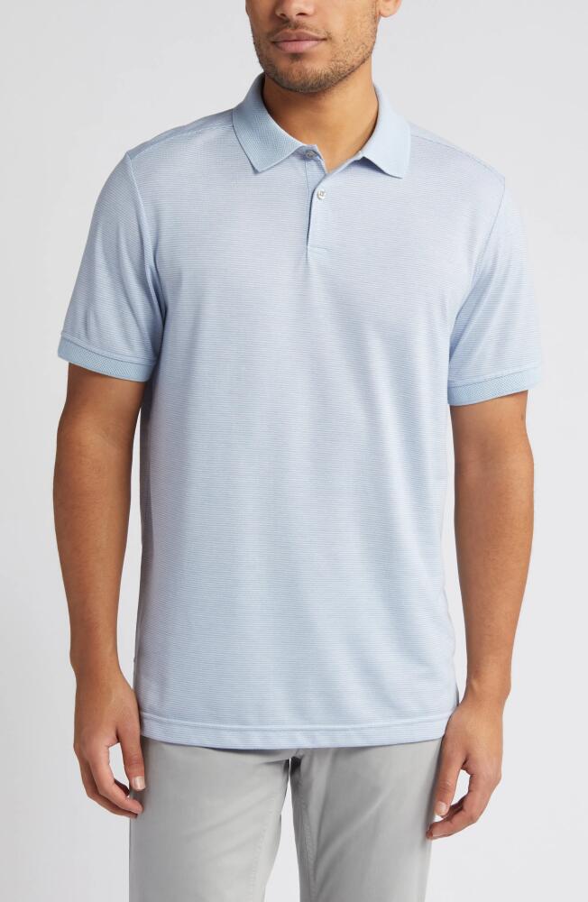 Nordstrom Pinstripe Jacquard Polo in Blue Skyway Cover