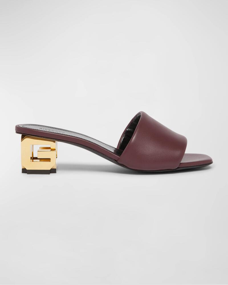 Givenchy Calfskin G Cube-Heel Mule Sandals Cover