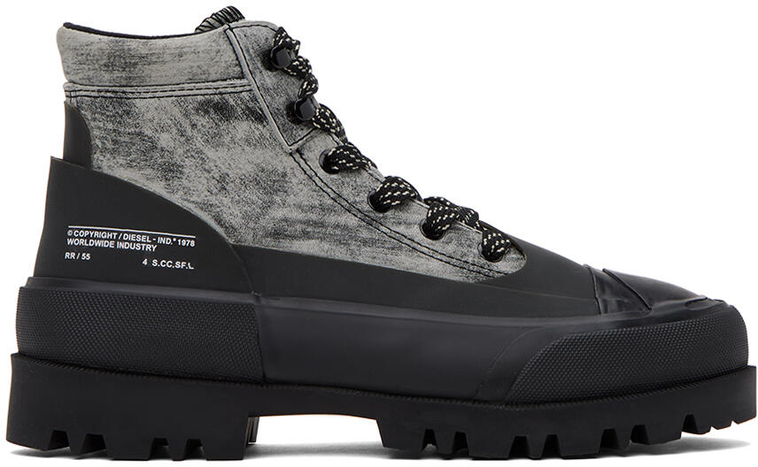 Diesel Gray & Black D-Hiko Bt X Boots Cover