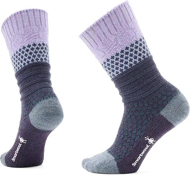 Smartwool Everyday Popcorn Cable Crew Socks (Ultra Violet) Knee High Socks Shoes Cover