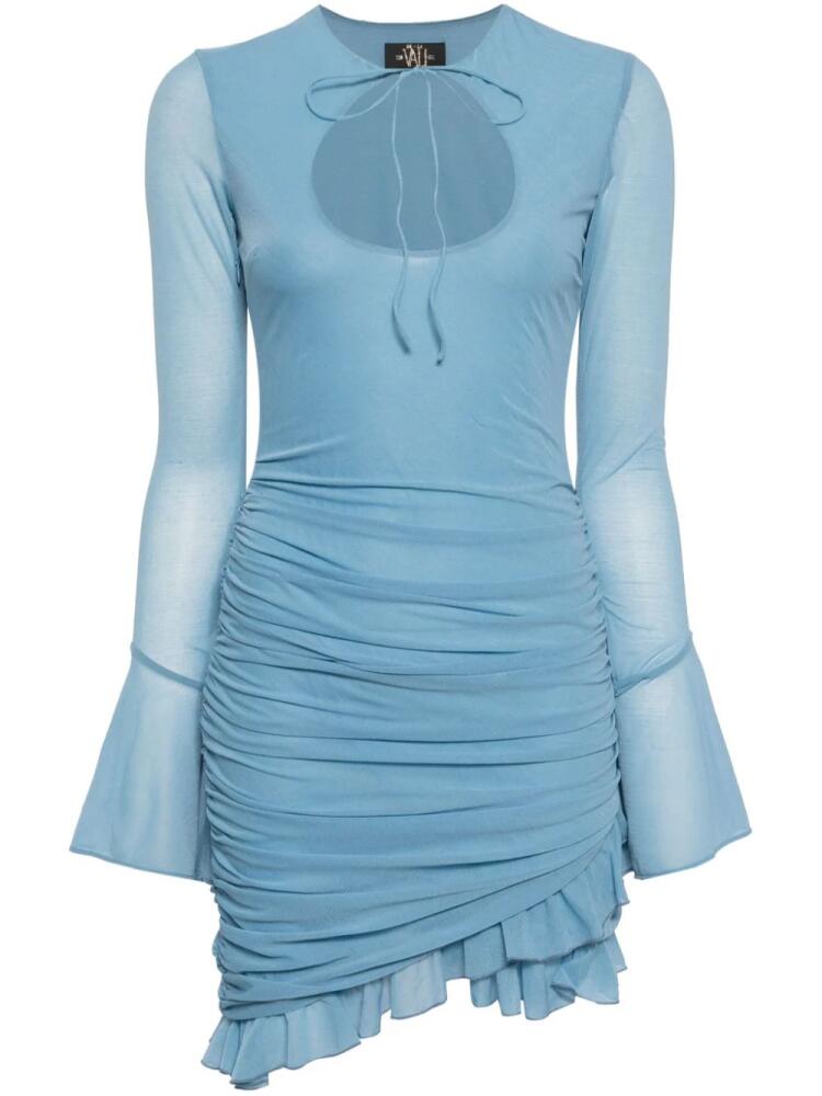 De La Vali Galle keyhole-neck chiffon mini dress - Blue Cover