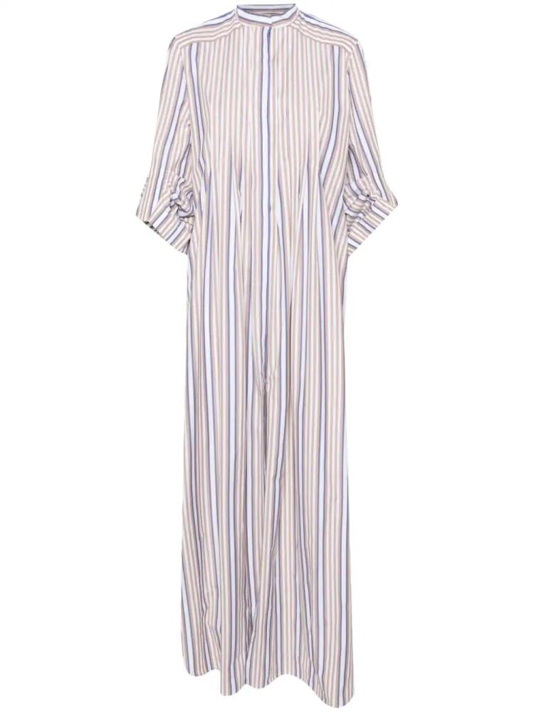 Alberta Ferretti striped maxi shirt dress - Neutrals Cover