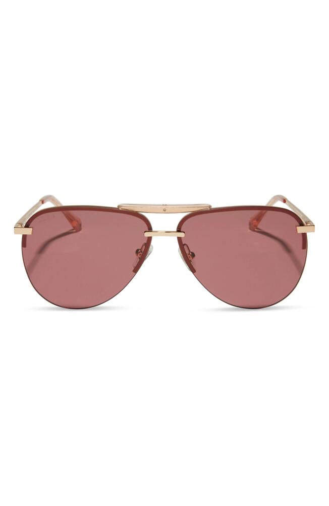 DIFF Tahoe 65mm Oversize Polarized Aviator Sunglasses in Gold /Mauve Cover