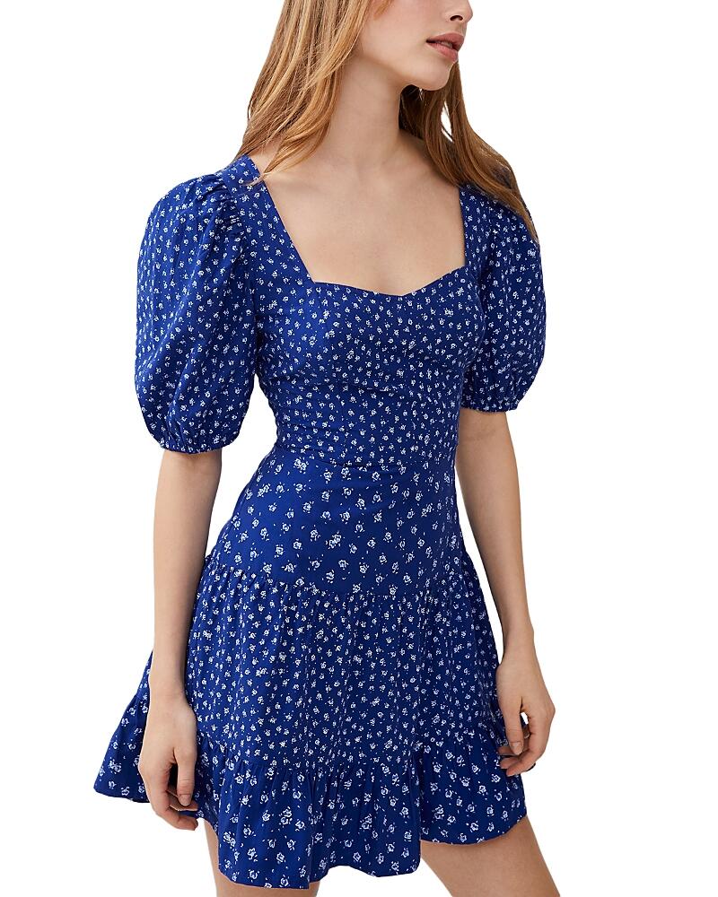 French Connection Sweetheart Puff Sleeve Mini Dress Cover