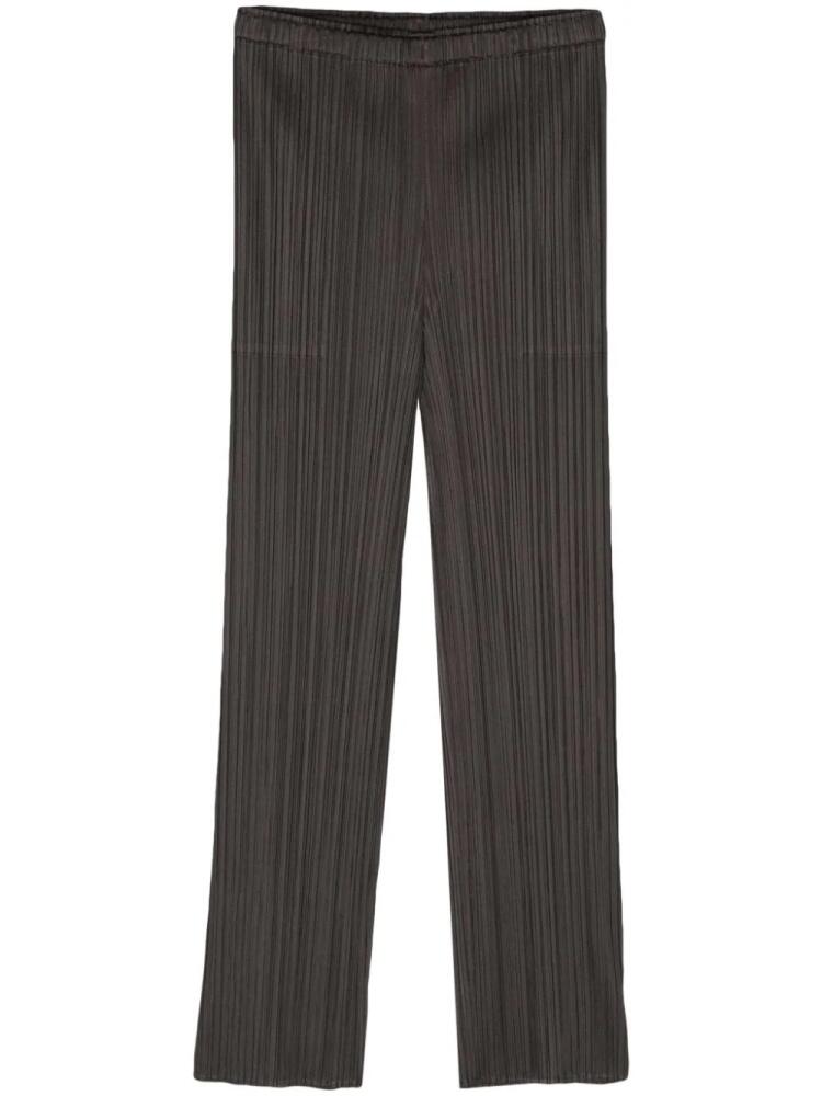 Pleats Please Issey Miyake plissé straight-leg trousers - Grey Cover