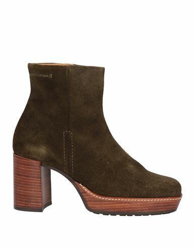 Pedro Miralles Woman Ankle boots Dark green Leather Cover