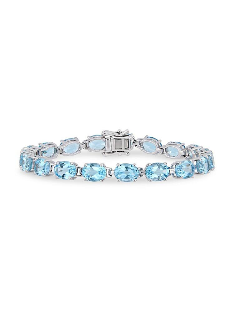 Sonatina Women's Sterling Silver & Sky Blue Topaz Tennis Bracelet - Silver Cover