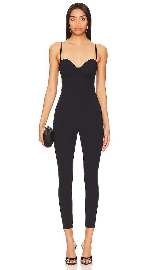 fleur du mal Silk Bustier Jumpsuit in Black Cover