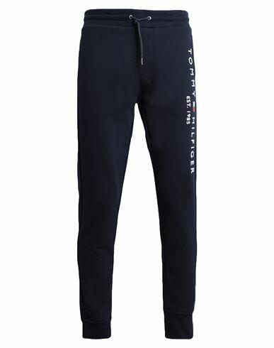 Tommy Hilfiger Tommy Logo Sweatpants Man Pants Midnight blue Cotton Cover