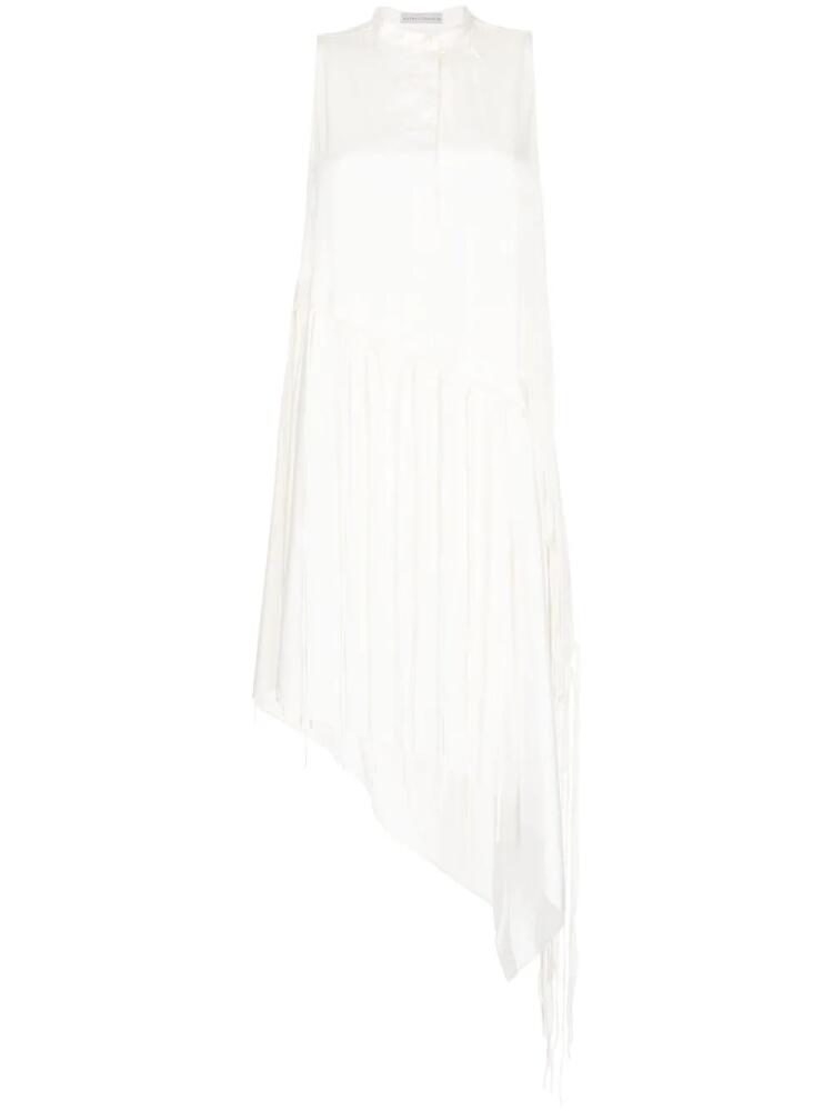 Palmer//Harding asymmetric fringe-detail minidress - White Cover