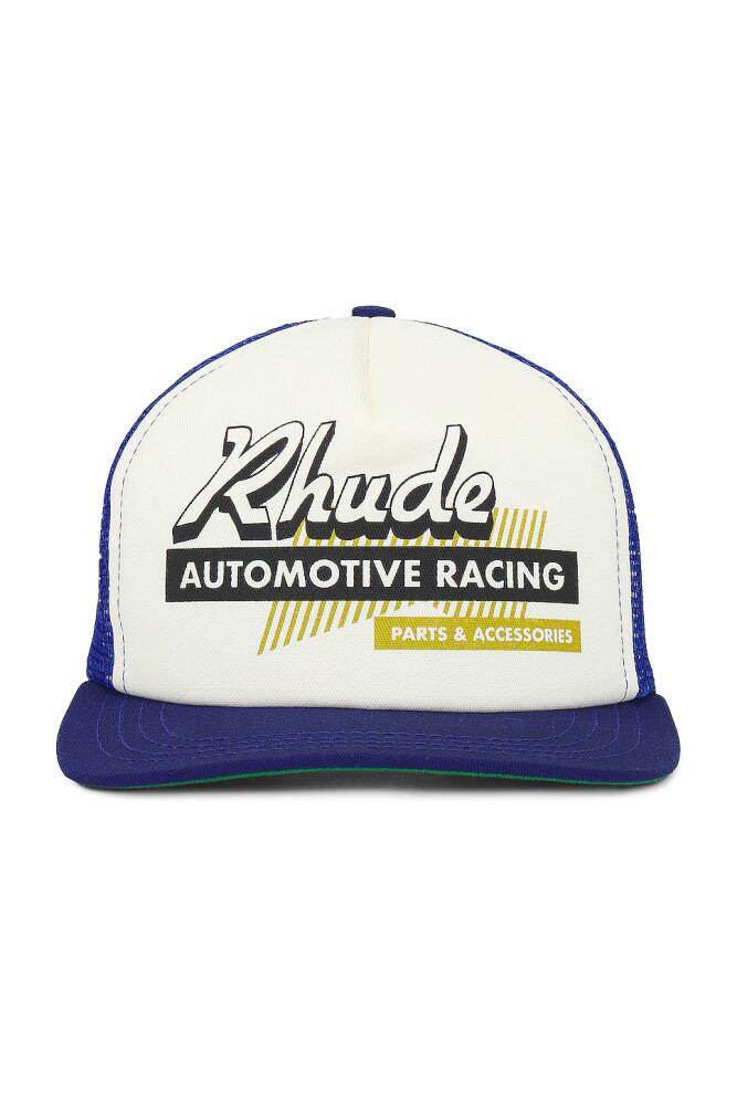 Rhude Auto Racing Trucker Hat in Blue Cover