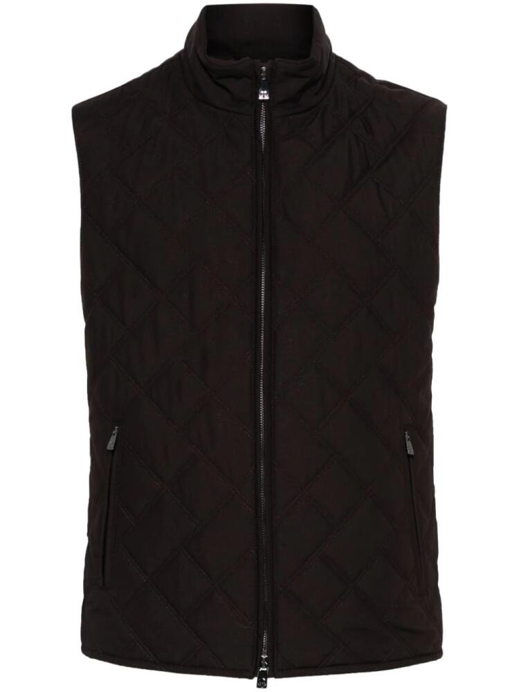 Corneliani quilted gilet - Brown Cover