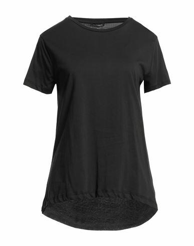 Cristinaeffe Woman T-shirt Black Cotton Cover