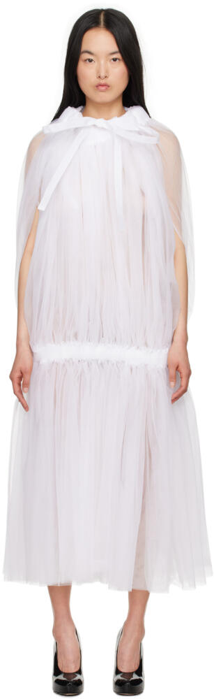 Noir Kei Ninomiya White Cape Midi Dress Cover