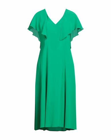 Simona Corsellini Woman Midi dress Green Acetate, Silk Cover