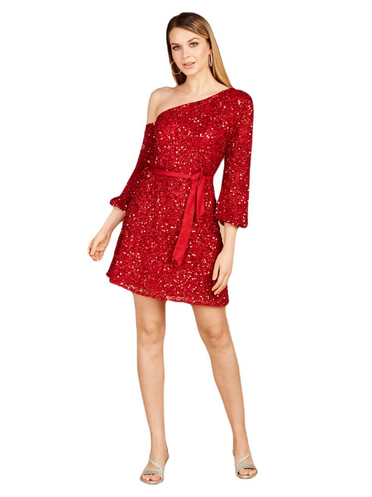 LARA New York One Shoulder Cocktail Dress in Red Cover