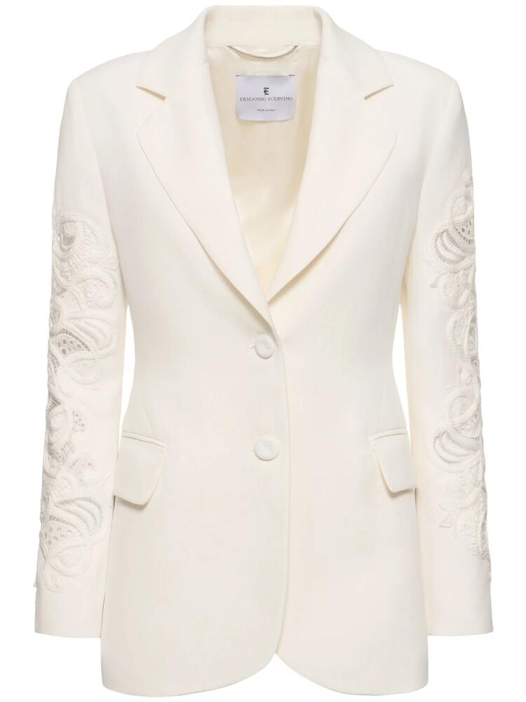 ERMANNO SCERVINO Single Breasted Jacket W/ Embroidery Cover