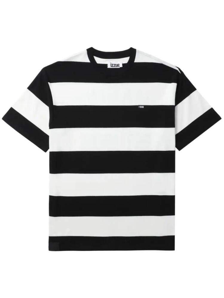 izzue striped cotton T-shirt - Black Cover