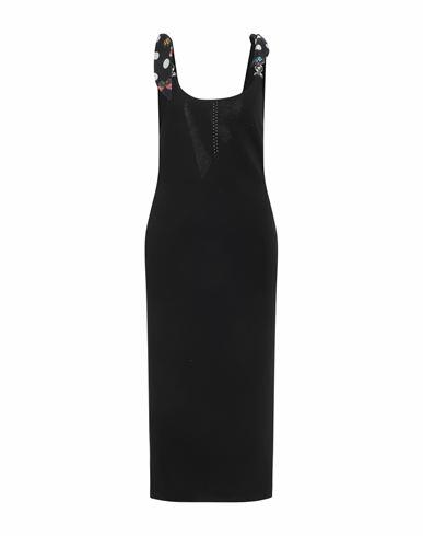 Versace Woman Midi dress Black Viscose, Polyester, Silk Cover