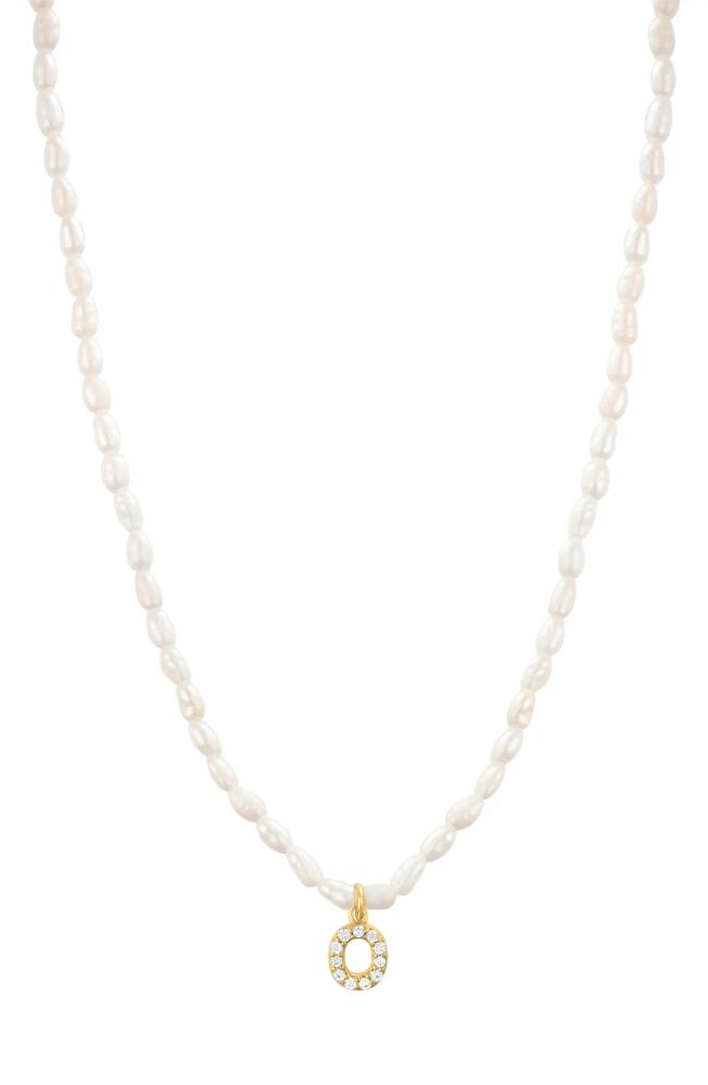 st. Moran Initial Freshwater Pearl Beaded Necklace in White - O Cover