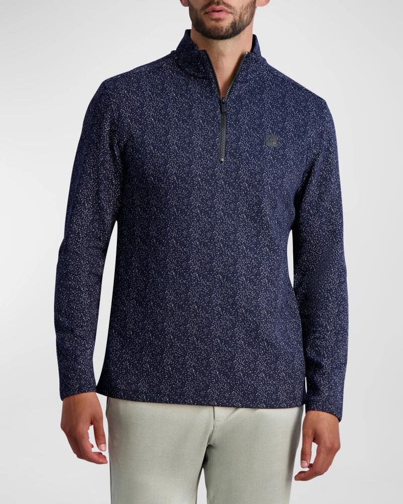 Karl Lagerfeld Paris Men's Speckled Quarter-Zip Sweatshirt Cover