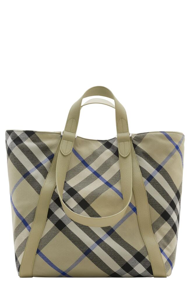 burberry Festival Jacquard Check Canvas Tote in Lichen Cover