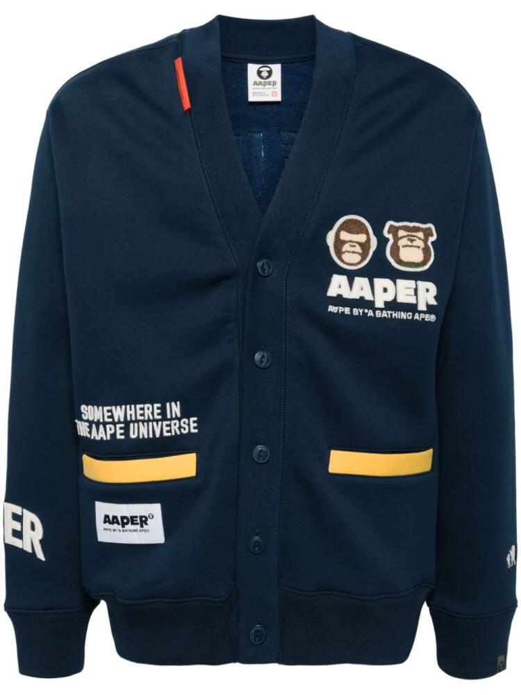 AAPE BY *A BATHING APE® AAPER button down cardigan - Blue Cover