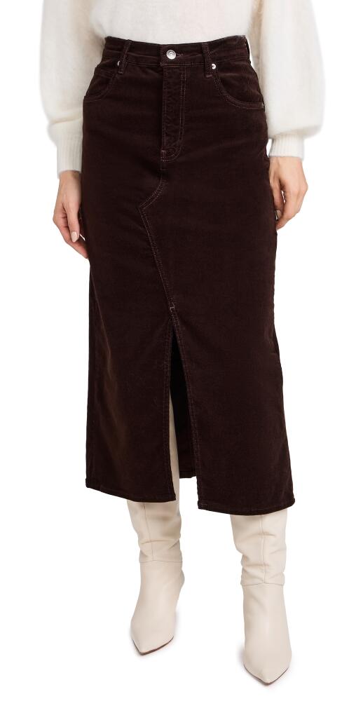 FRAME The Corduroy Midi Skirt Espresso Cover