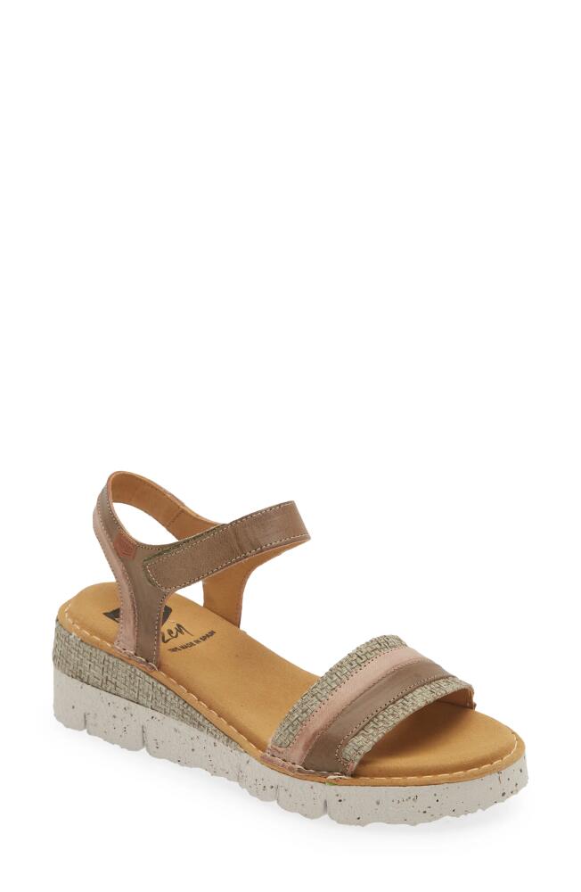 On Foot Catalina Wedge Sandal in Kaki Khaki Combo Cover