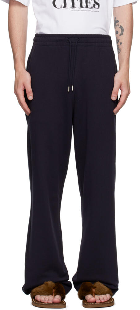 Dries Van Noten Navy Straight Sweatpants Cover