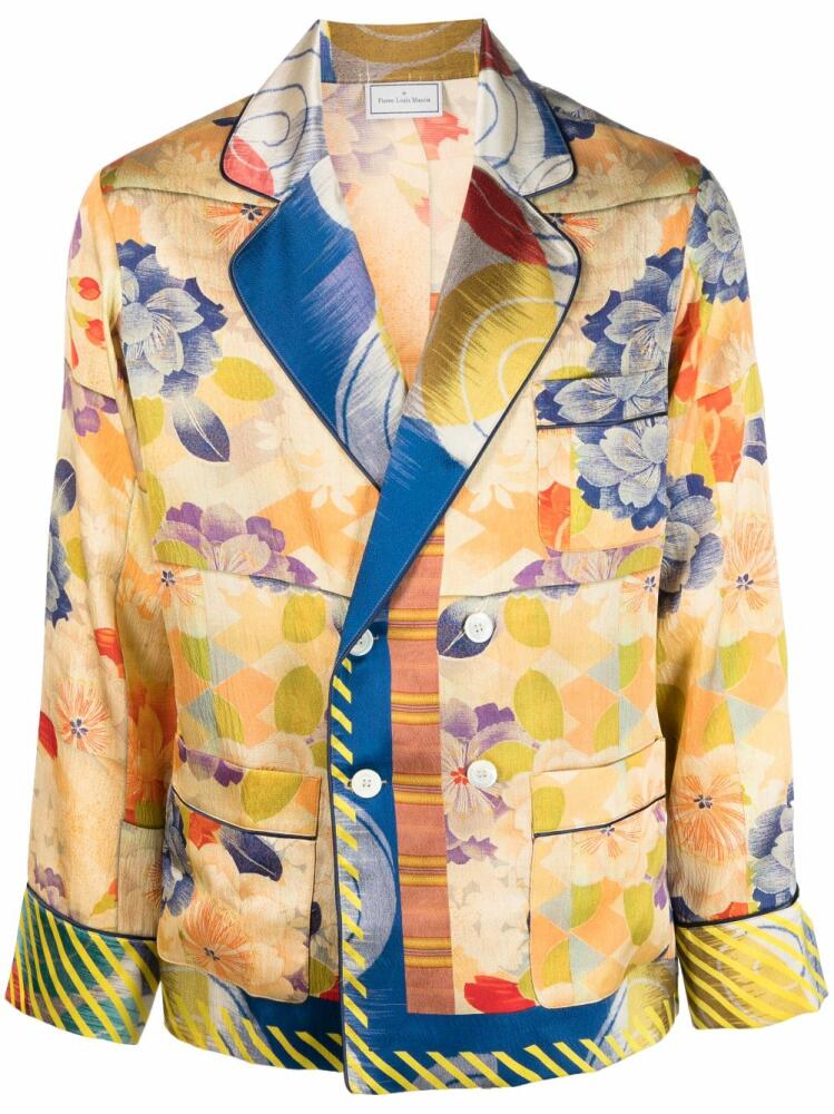 Pierre-Louis Mascia floral print silk jacket - Yellow Cover