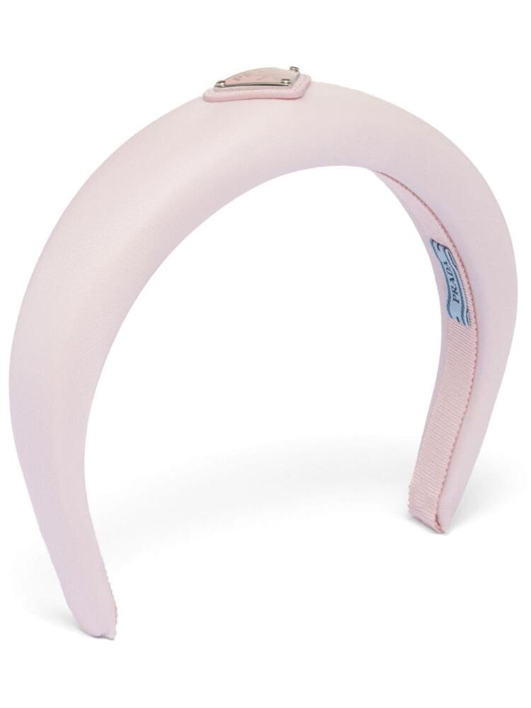 Prada Re-Nylon triangle-logo headband - Pink Cover