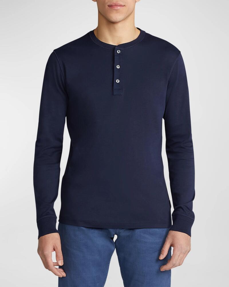 Ralph Lauren Purple Label Men's Long-Sleeve Henley Shirt Cover