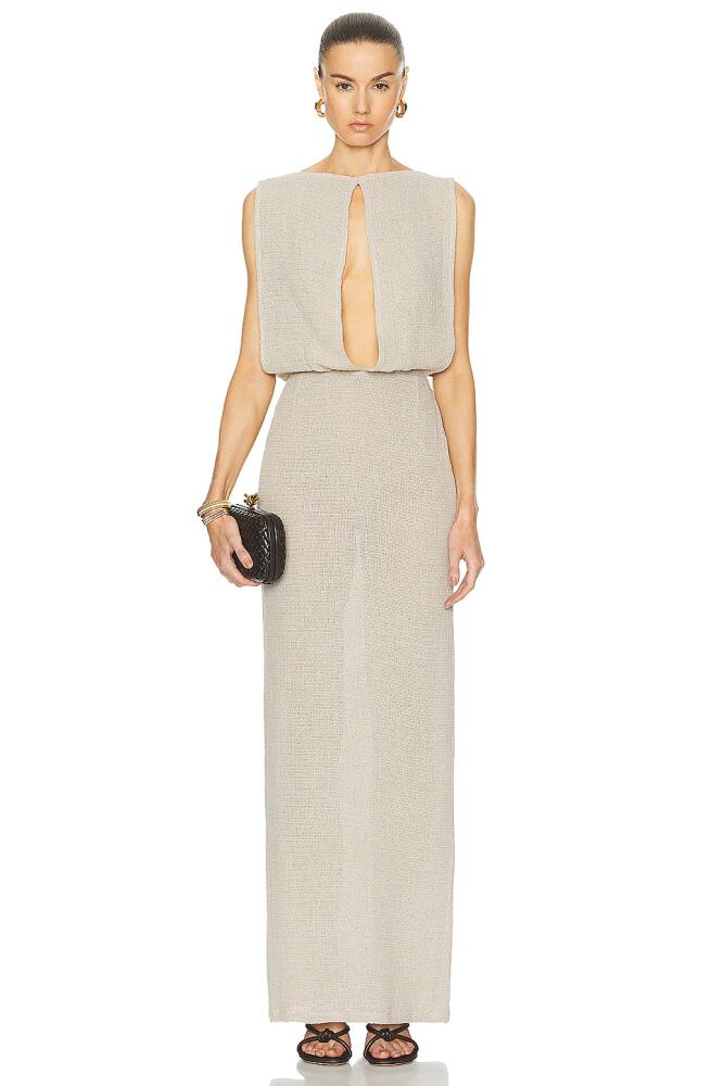 Ludovic de Saint Sernin Open Square Dress in Beige Cover