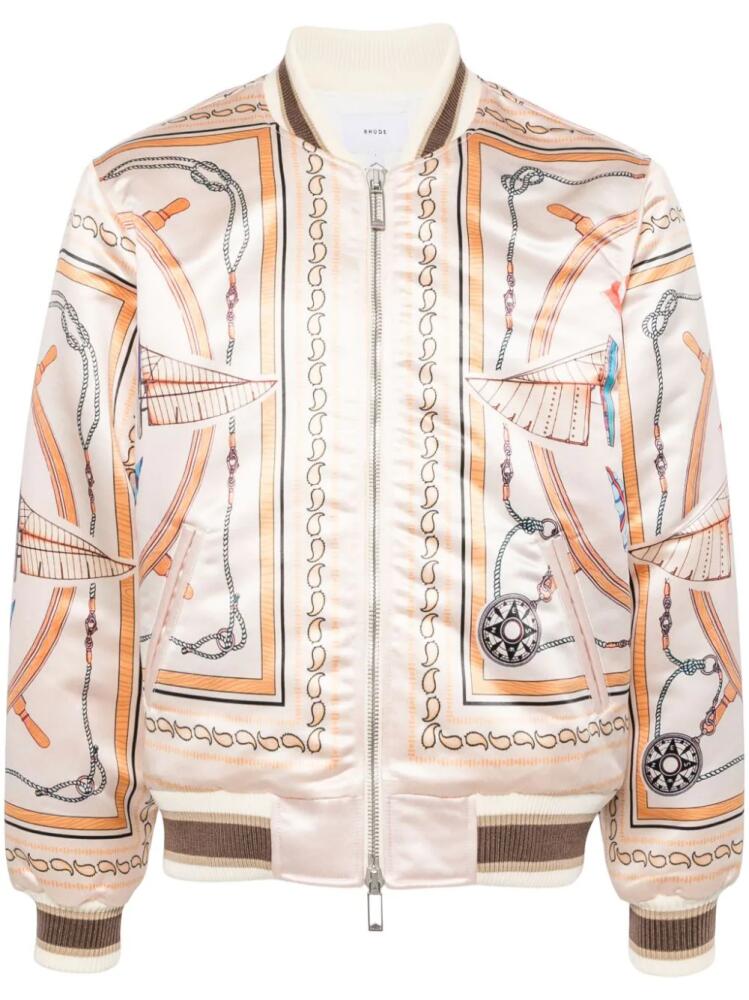 RHUDE x Nautica satin bomber jacket - Orange Cover