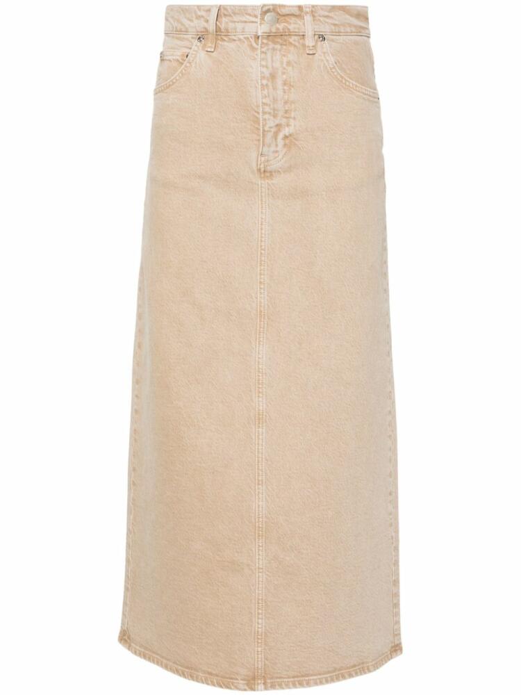 Maje high-waist denim maxi skirt - Brown Cover