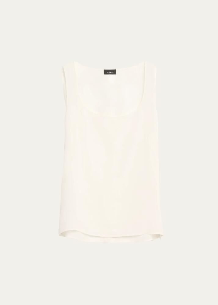 Akris Scoop-Neck Silk Georgette Tank Top Cover