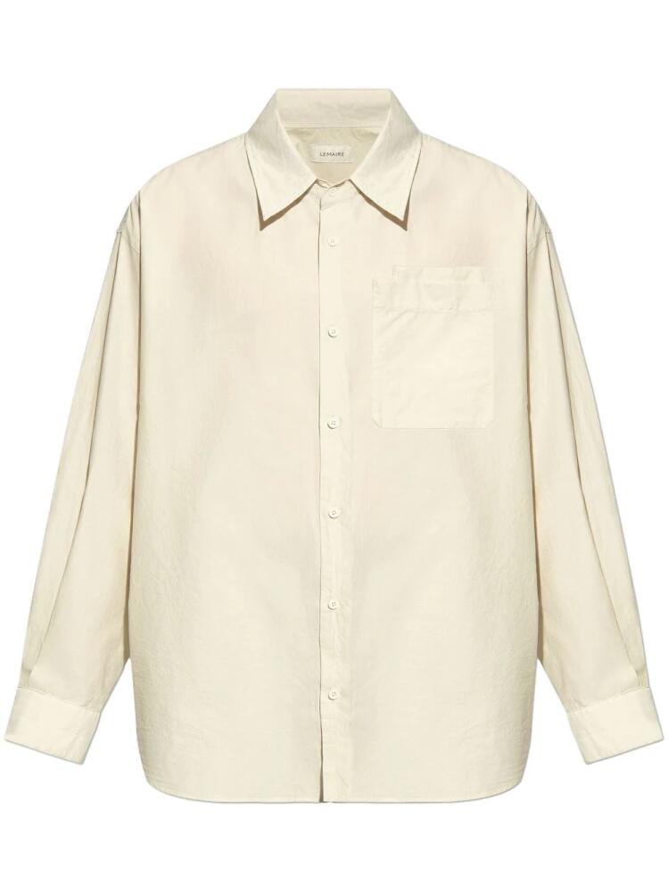 LEMAIRE long-sleeve cotton-silk shirt - Neutrals Cover