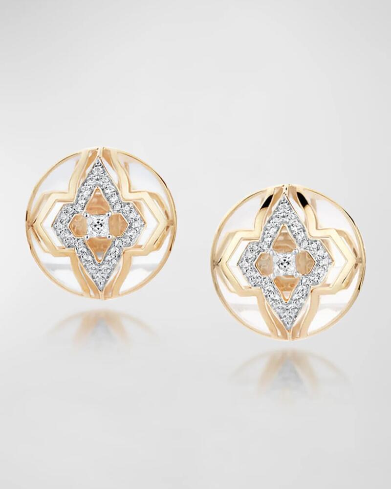 Farah Khan Atelier 18Kt Yellow Gold Pure Clear Kashmir Audacious Earrings Cover