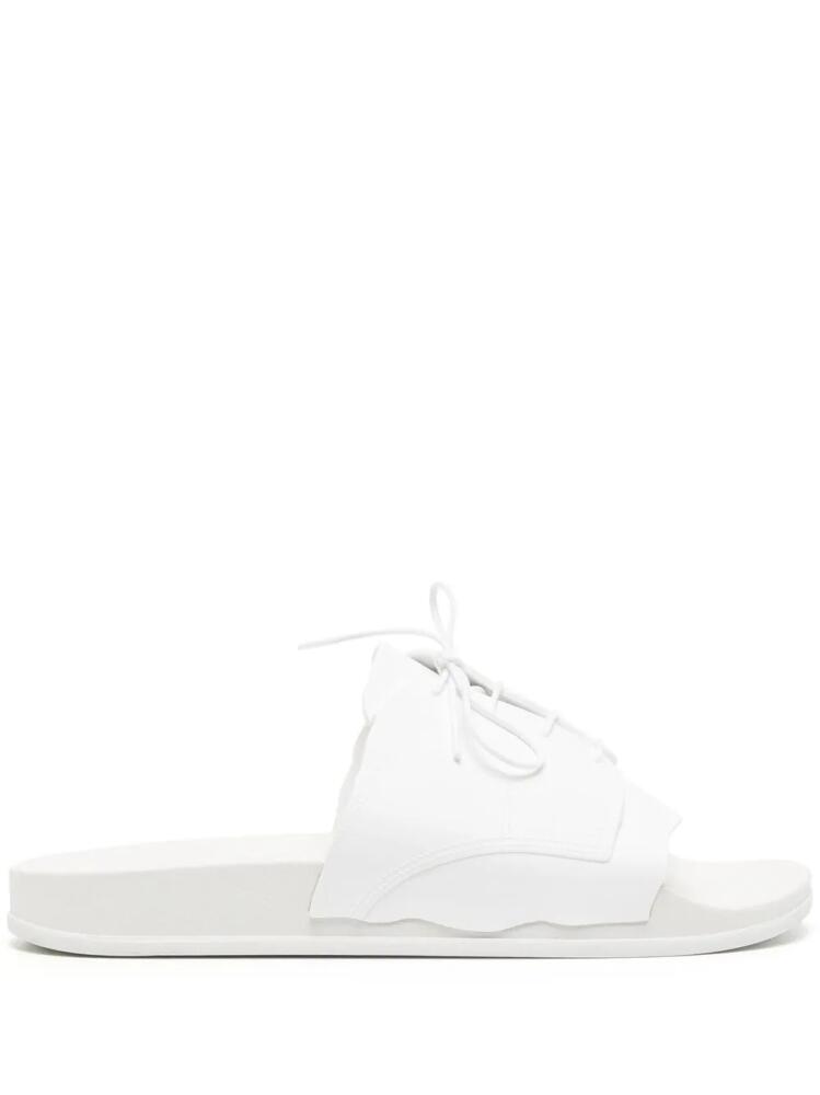 Maison Margiela lace-up pool slides - White Cover