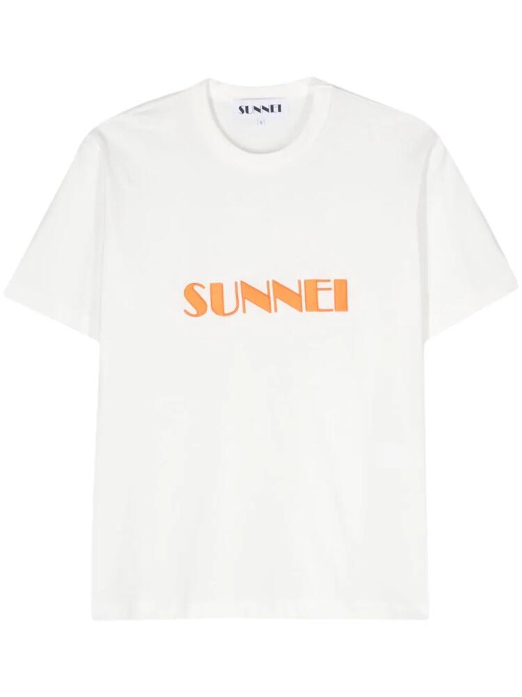 Sunnei embroidered-logo organic-cotton T-shirt - White Cover