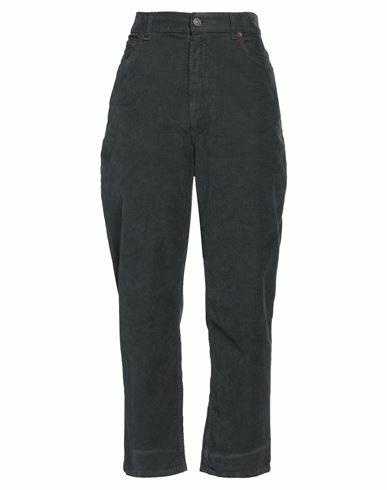 Haikure Woman Pants Steel grey Cotton, Elastane Cover