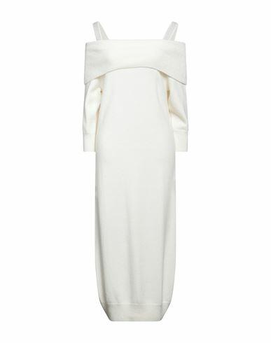 Peserico Woman Midi dress Ivory Virgin Wool, Silk, Cashmere Cover