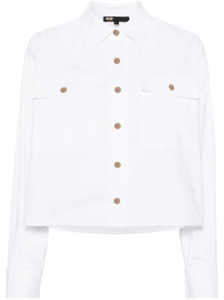 Maje cotton-poplin shirt - White Cover