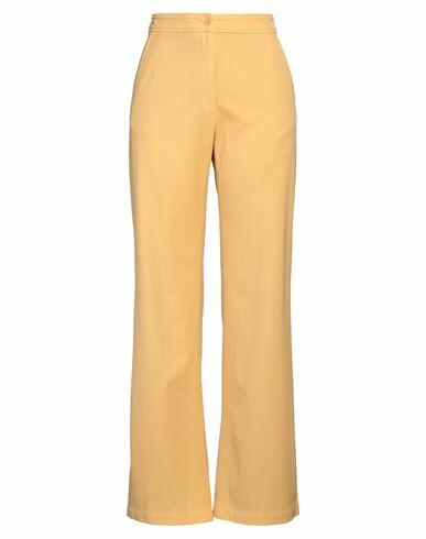 Dries Van Noten Woman Pants Mustard Wool, Elastane Cover