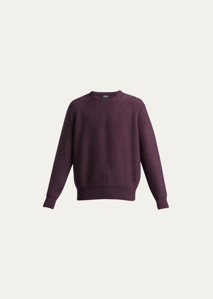 ZEGNA Men's Cashmere-Knit Crewneck Sweater Cover