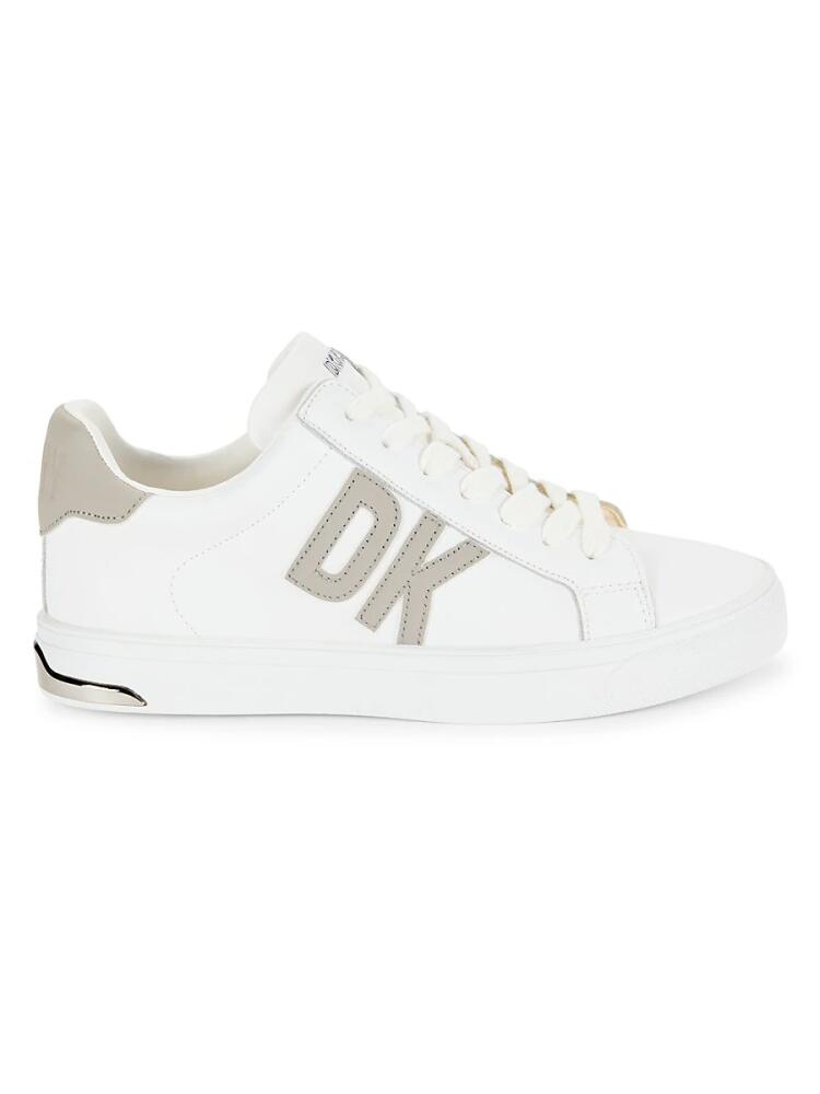 DKNY Women's Abeni Logo Leather Sneakers - White Stone Cover