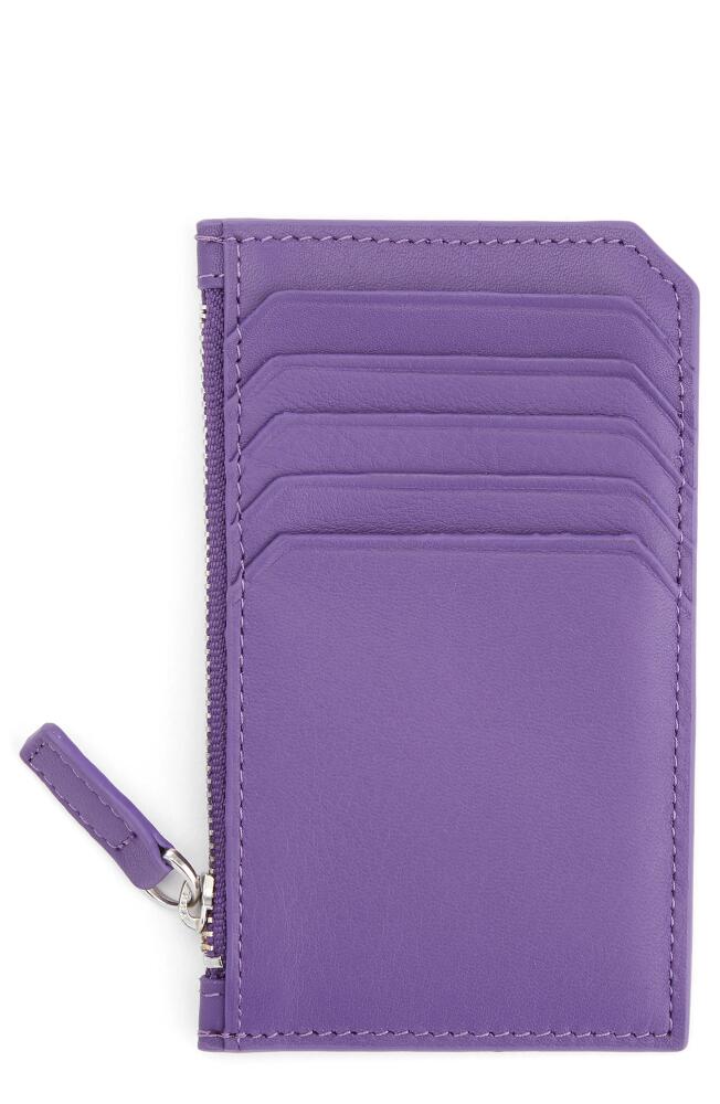 ROYCE New York Personalized Card Case in Purple- Deboss Cover