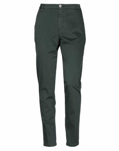 Aglini Woman Pants Dark green Cotton, Elastane Cover