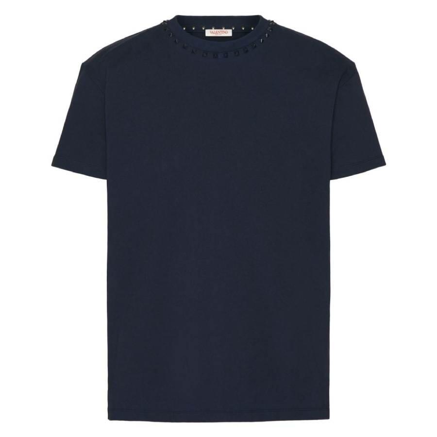 Valentino Garavani Rockstud Untitled T-Shirt In Navy Cover